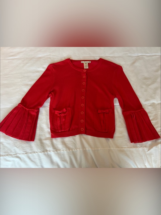 Nanette Lepore Sweaters - Nanette Lepore Red Bell-Sleeve Cropped Cardigan